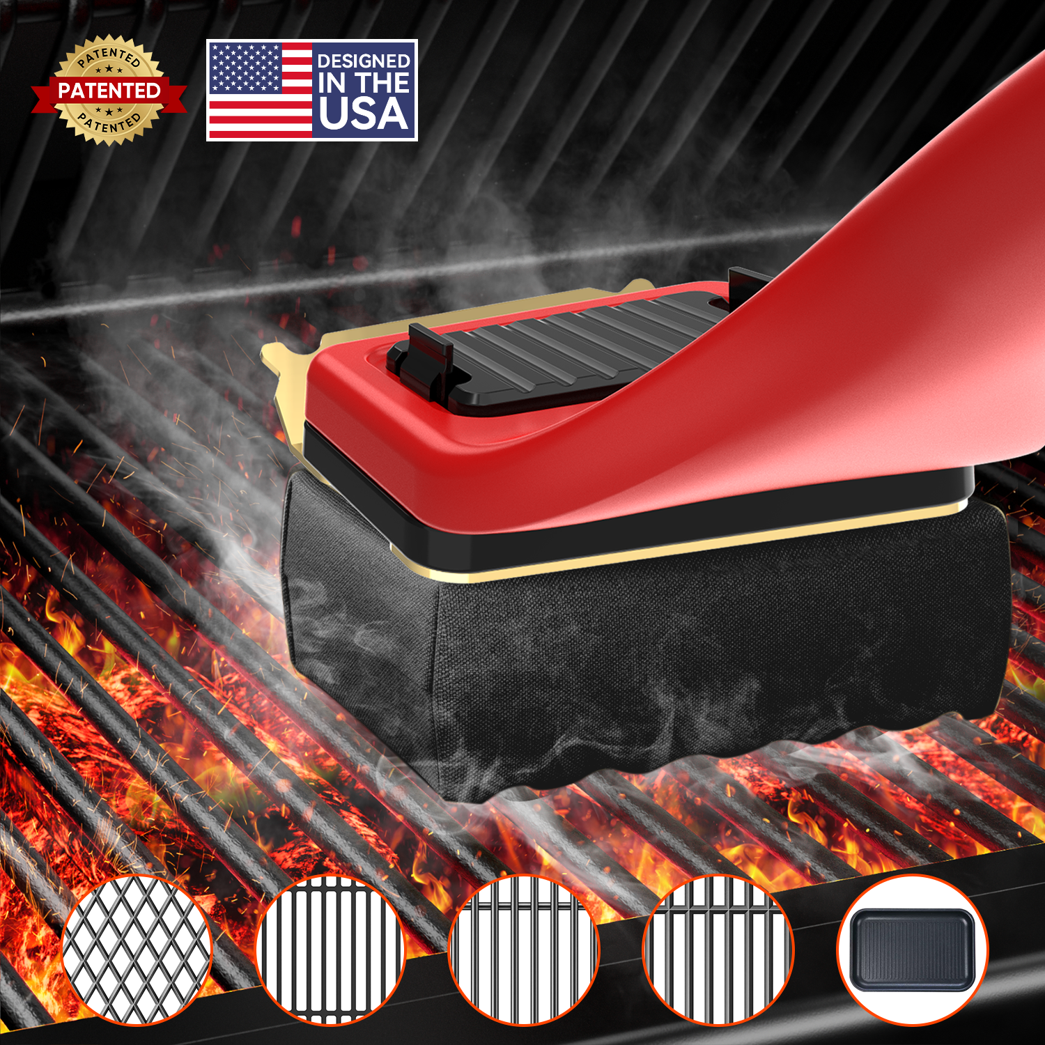Steam Grill Brush Red