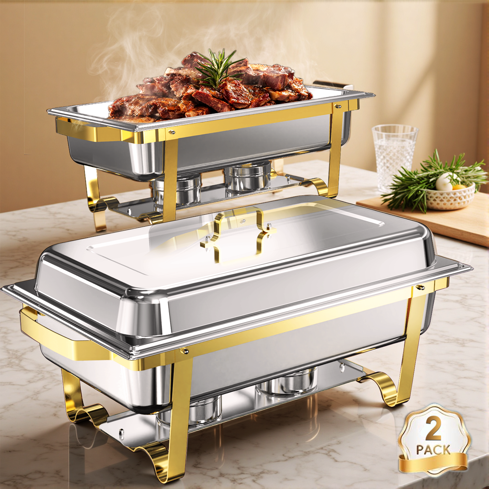 Chafing Dish Set | 11 Quarts Golden