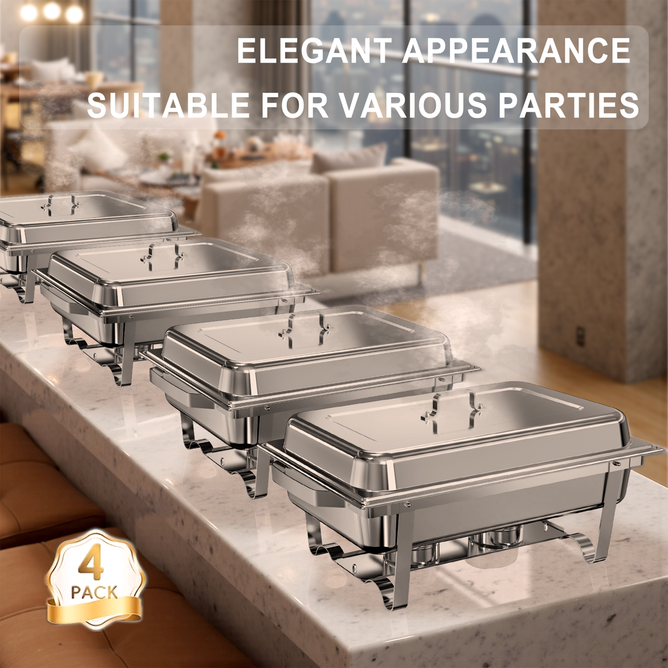 Chafing Dish Set | 11 Quarts Silver