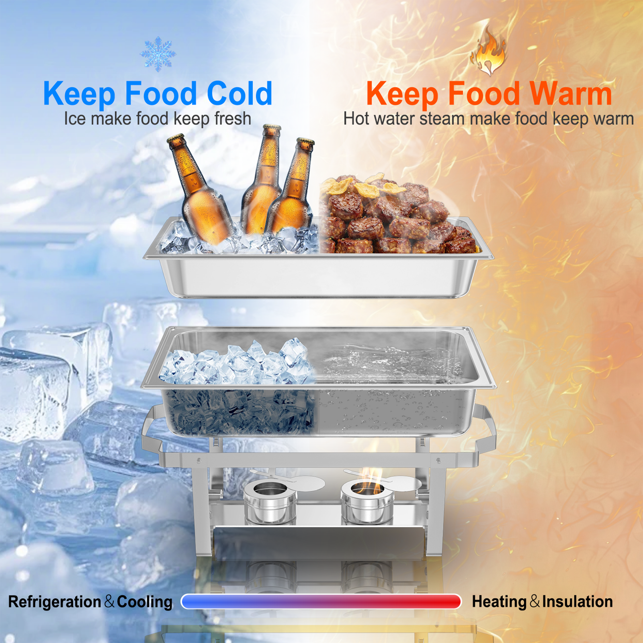 Chafing Dish Set | 11 Quarts Silver