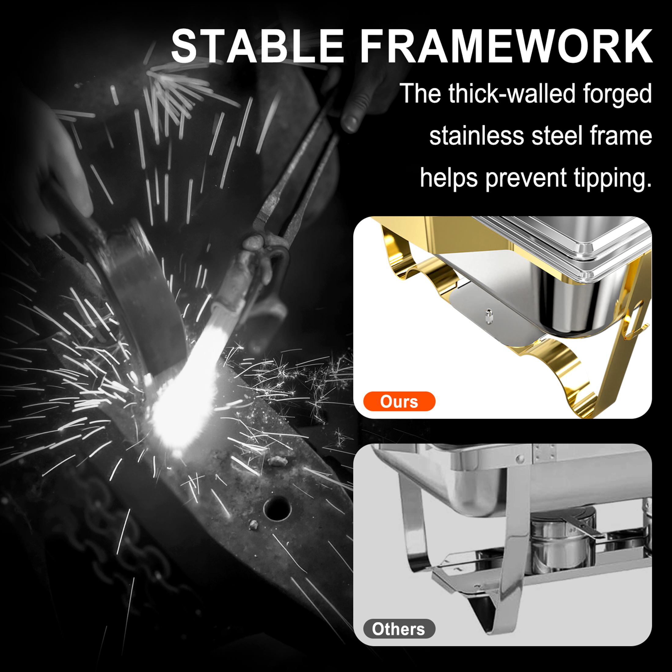 Chafing Dish Set | 11 Quarts Golden