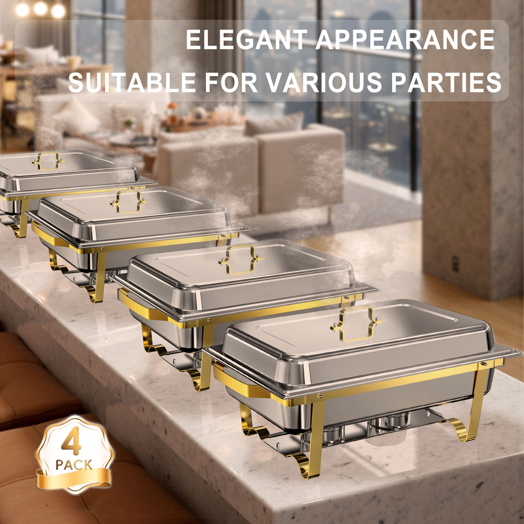 Chafing Dish Set | 11 Quarts Golden