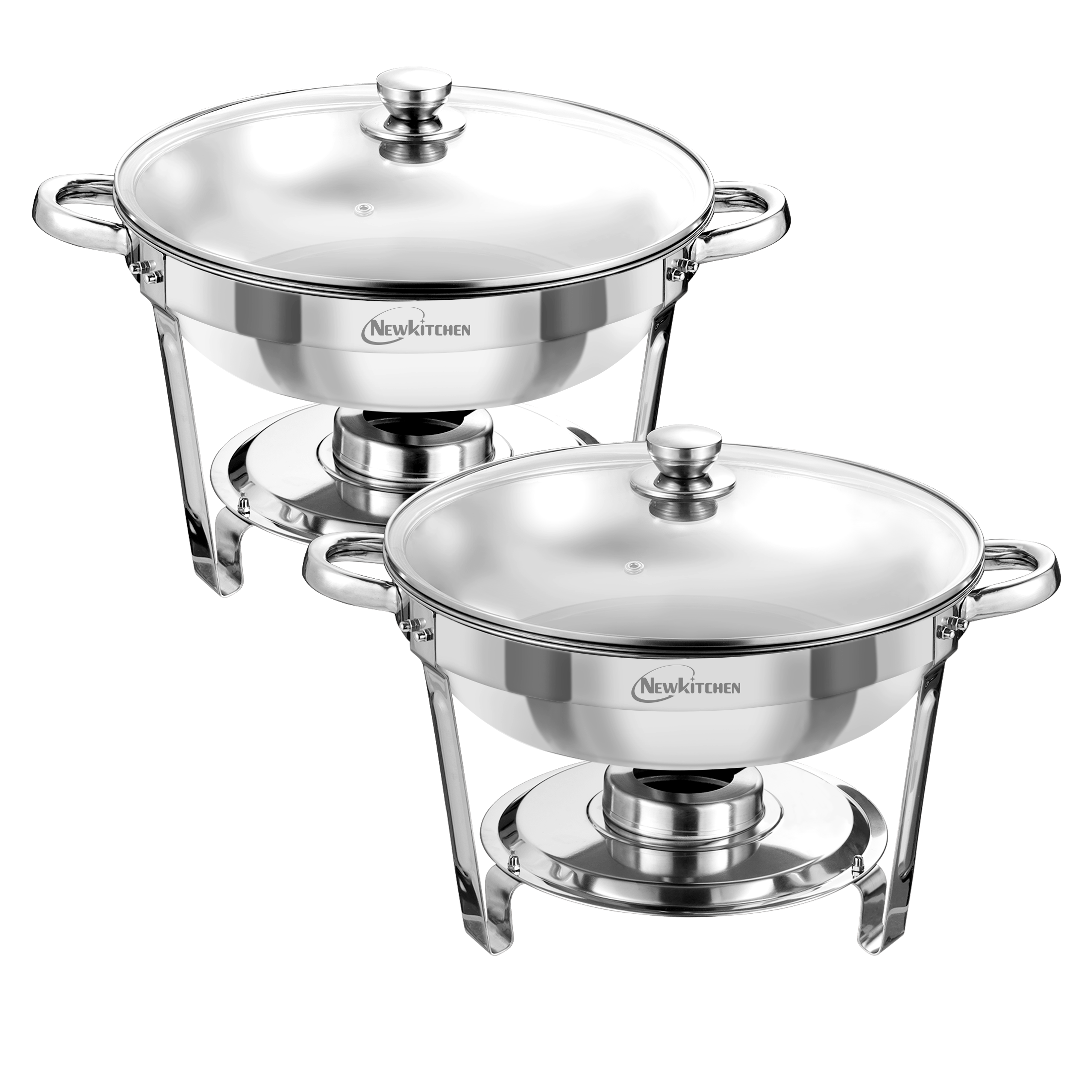 Chafing Dish Set | 5 Quarts Glass Cover