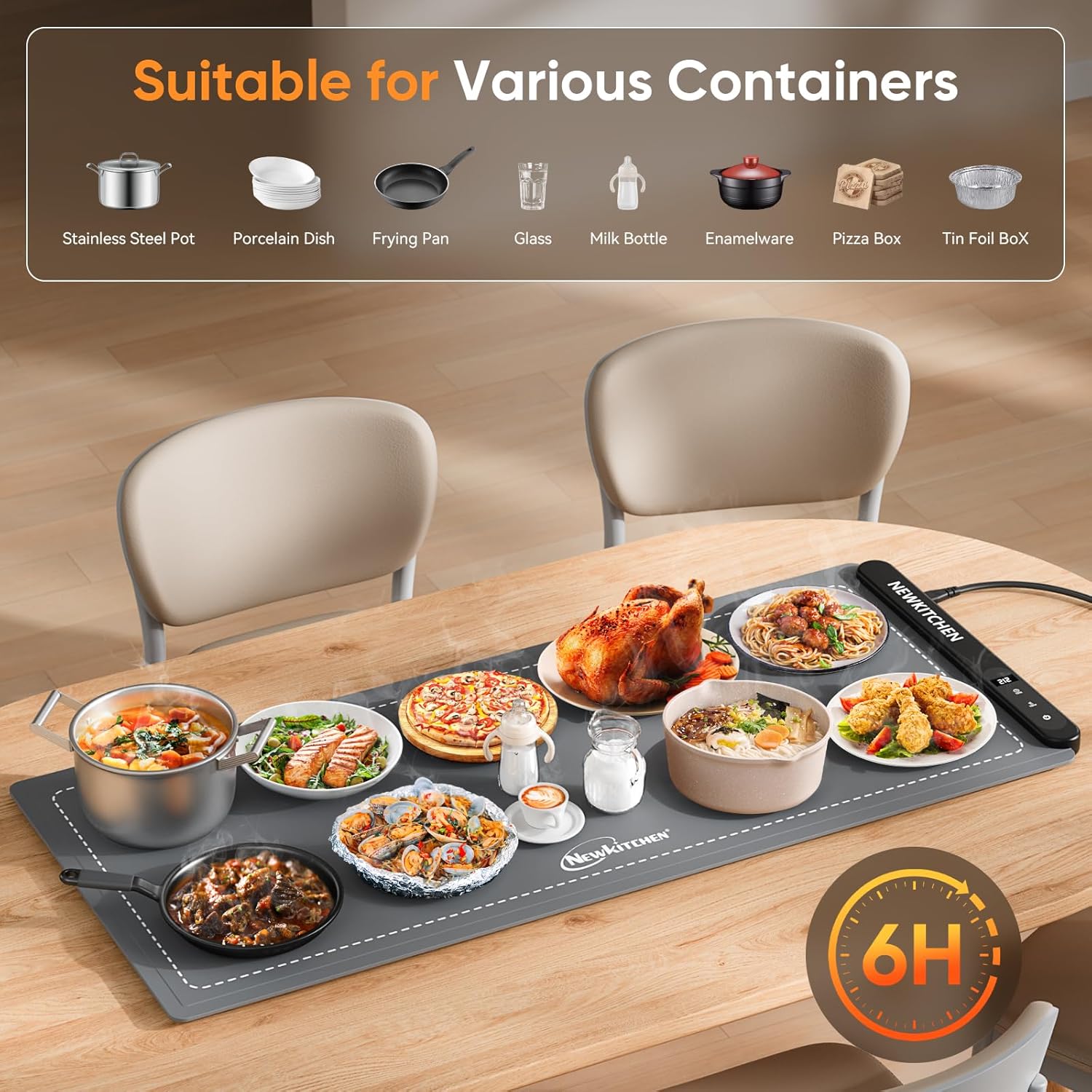 foldable food warmer mat