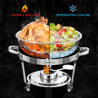 Chafing Dish Set | 5 Quarts Glass Cover
