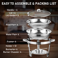 Chafing Dish Set | 5 Quarts Glass Cover