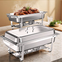 Ember Edge Chafing Dish Set | 11 Quarts Silver