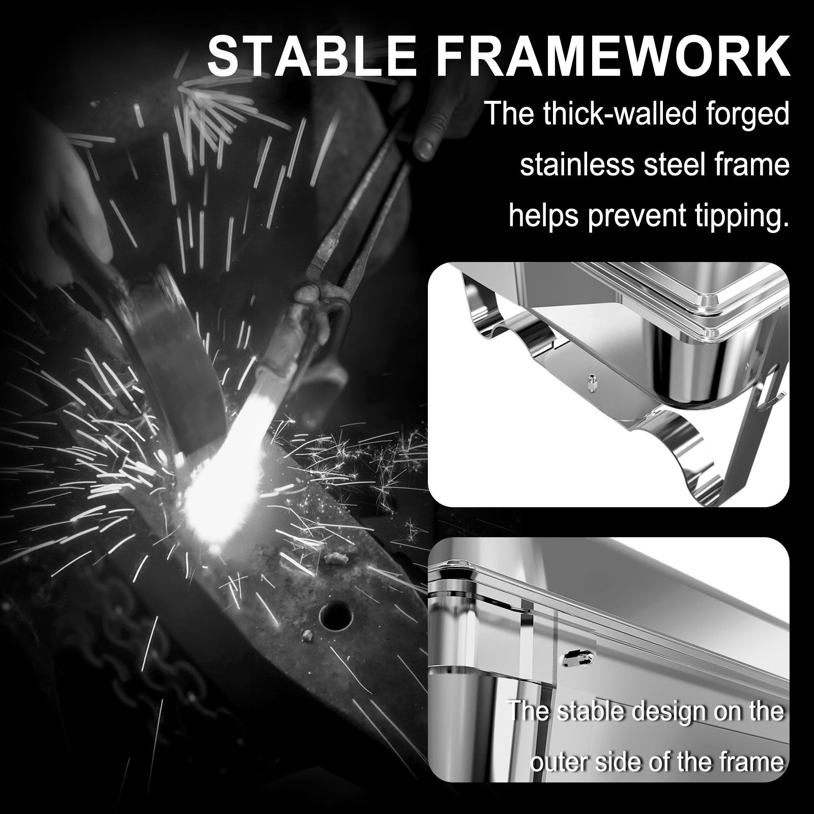 Ember Edge Chafing Dish Set | 11 Quarts Silver