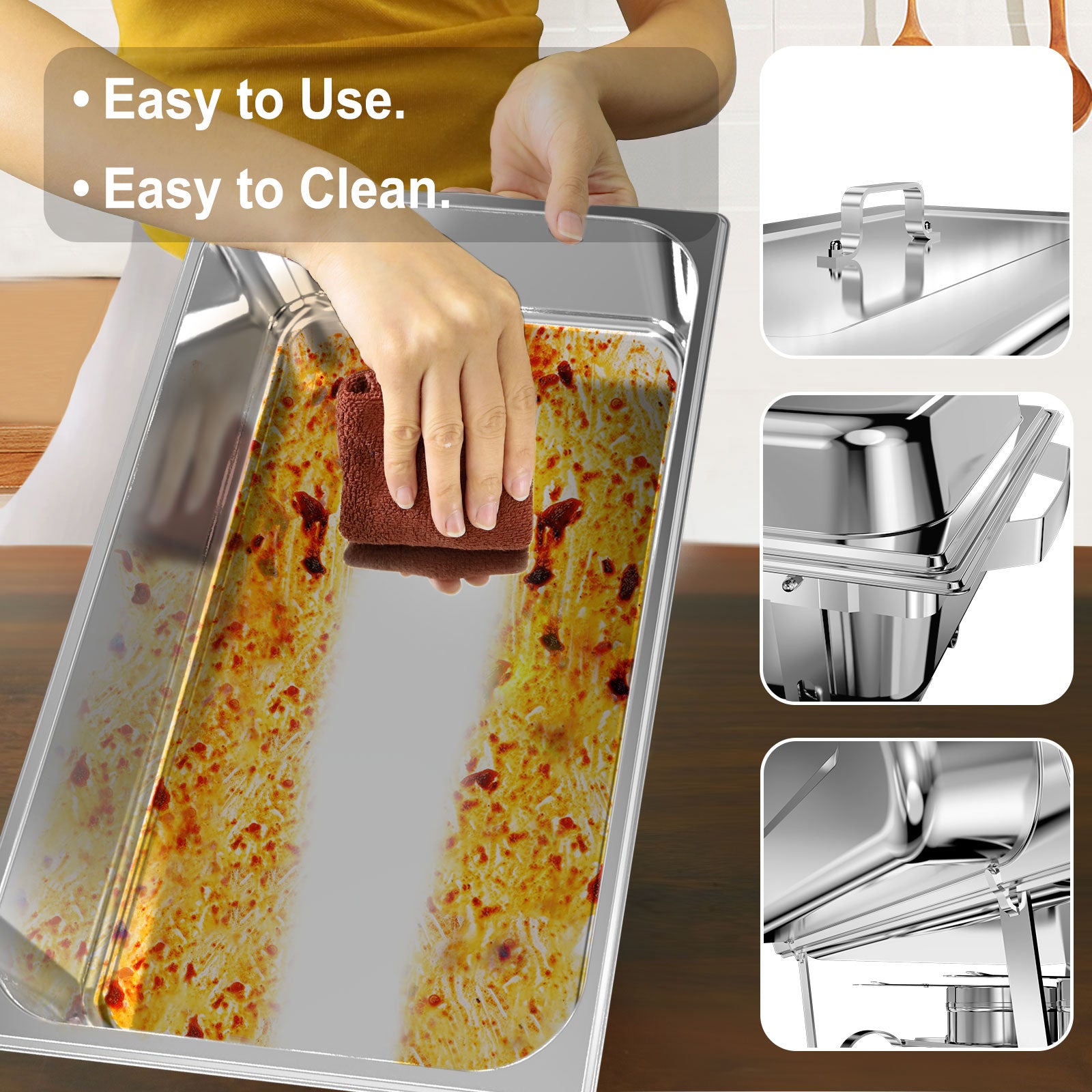 Ember Edge Chafing Dish Set | 11 Quarts Silver