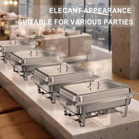 Ember Edge Chafing Dish Set | 11 Quarts Silver