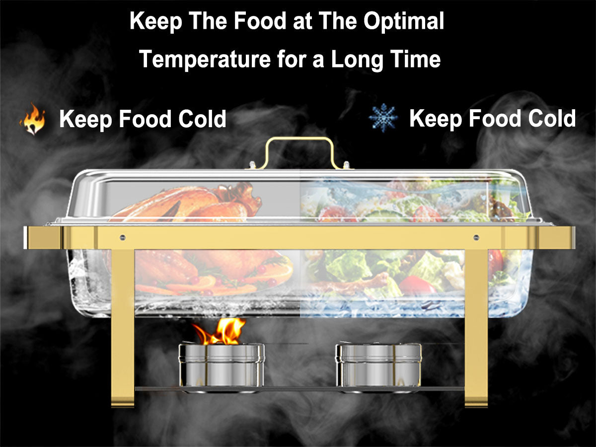 Ember Edge Chafing Dish Set | 11 Quarts Golden