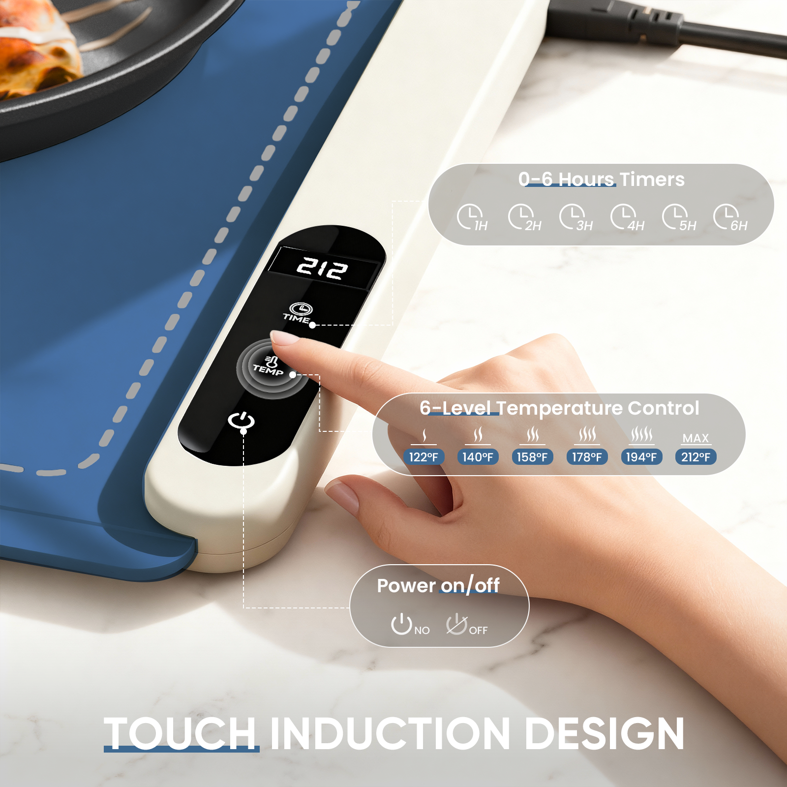 Hearth Warming Mat for Food XL Fruit Frost Blue