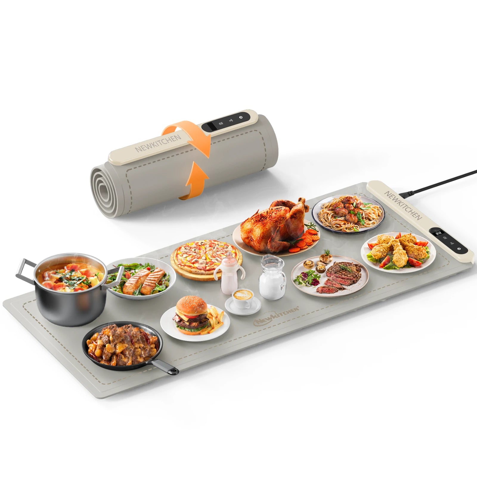 Hearth Warming Mat for Food XL Linen White