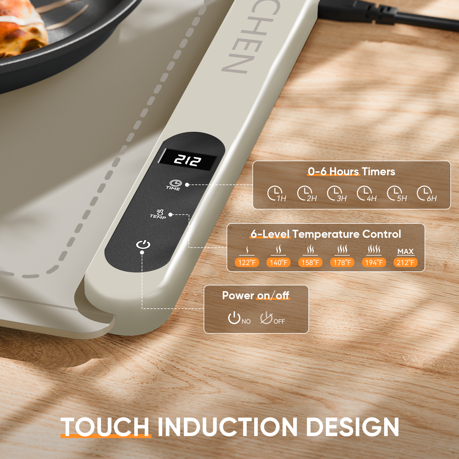 Hearth Warming Mat for Food XL Linen White