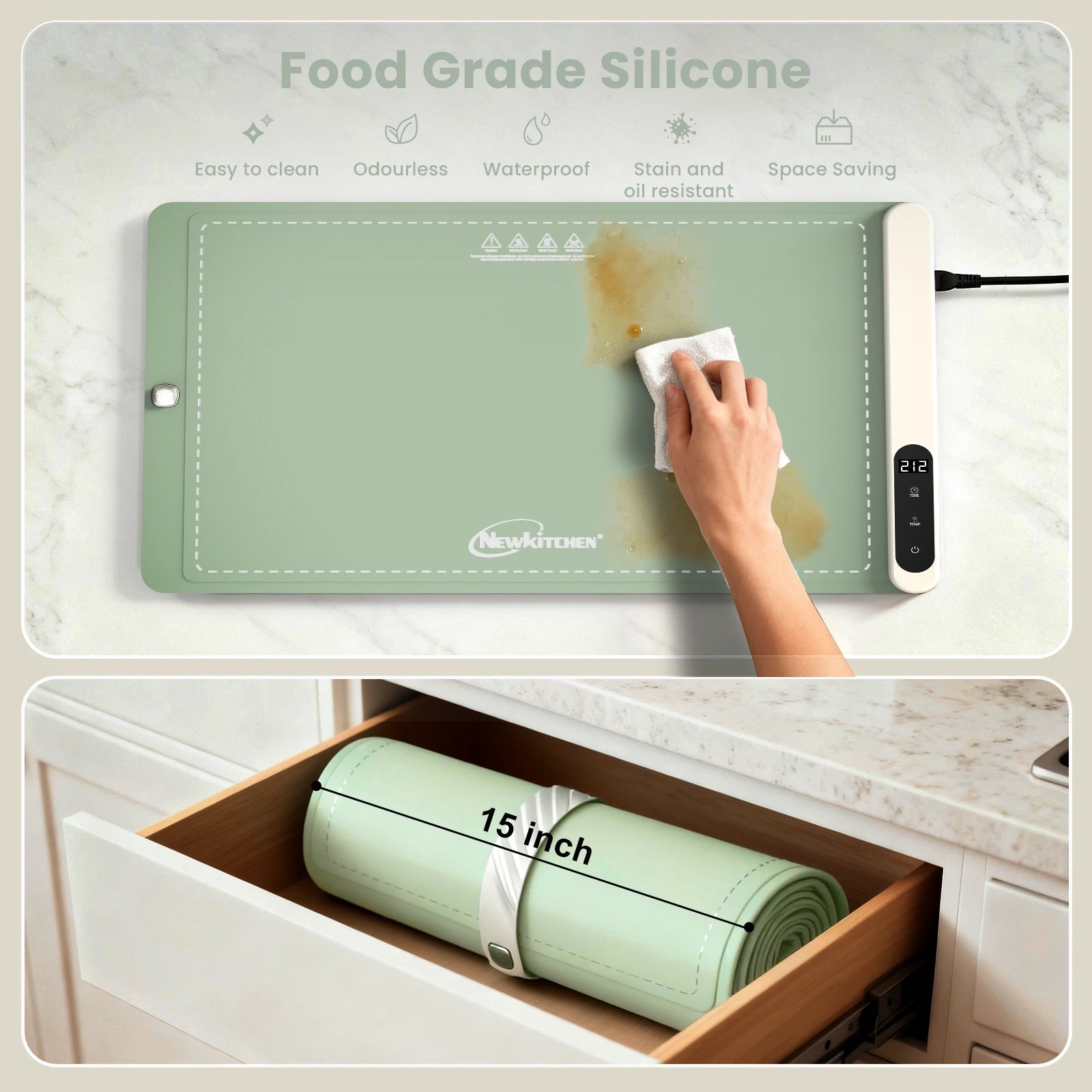 Hearth Warming Mat for Food XL Sage Green