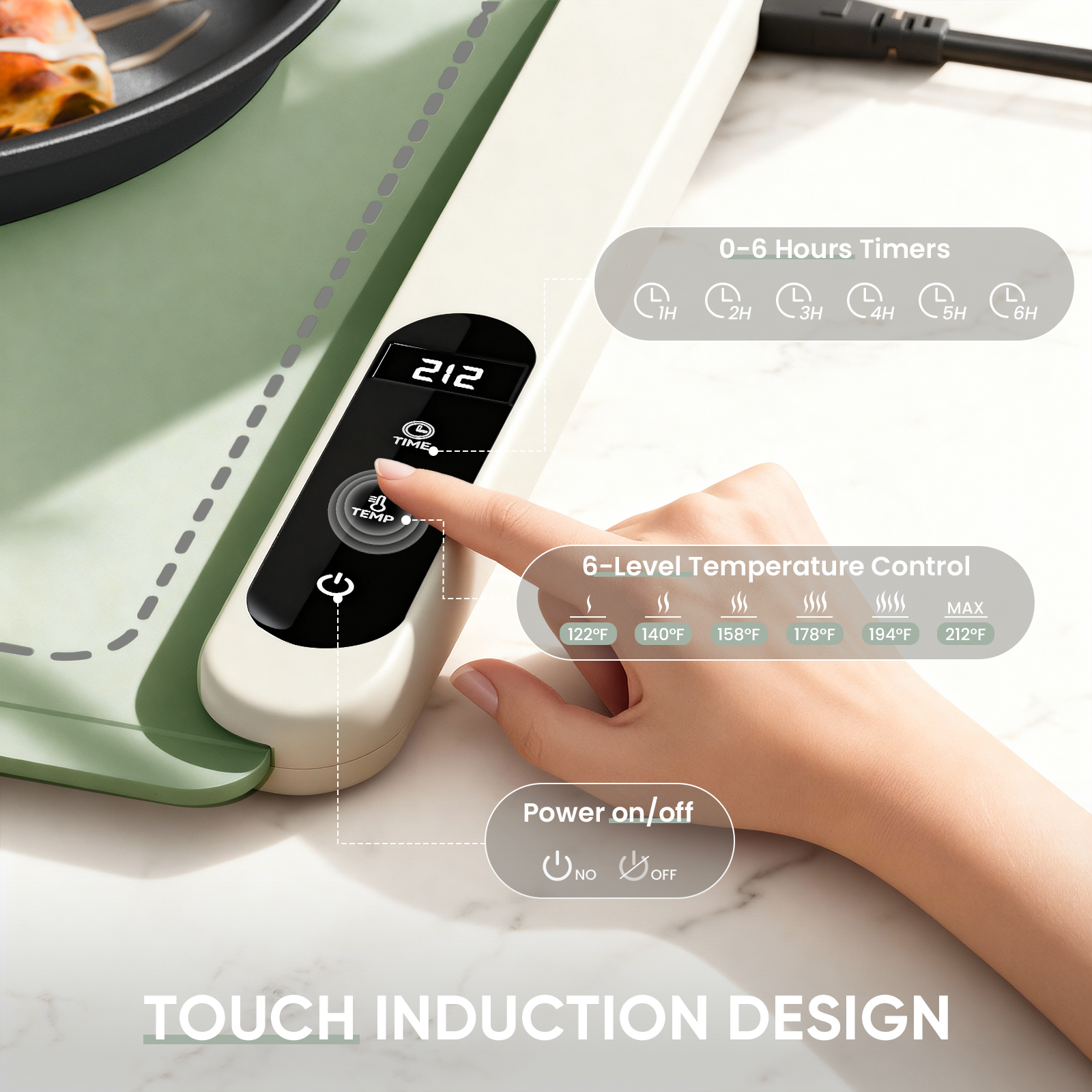 Hearth Warming Mat for Food XL Sage Green