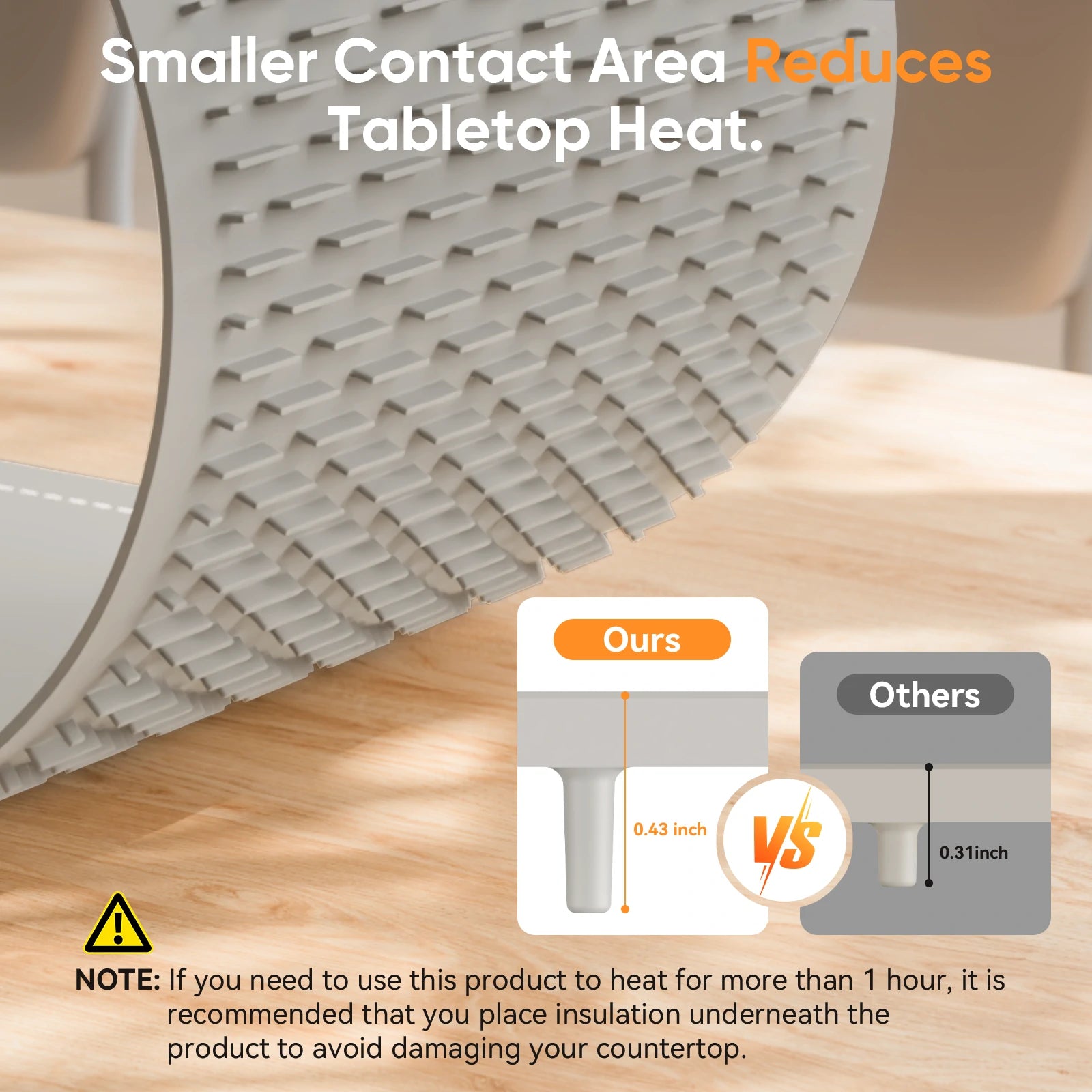 Hearth Warming Mat for Food XL Linen White