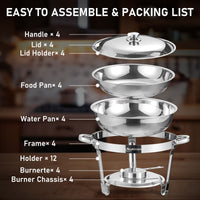 Ember Curve Chafing Dish Set | 5 Quarts stainless steel Lid