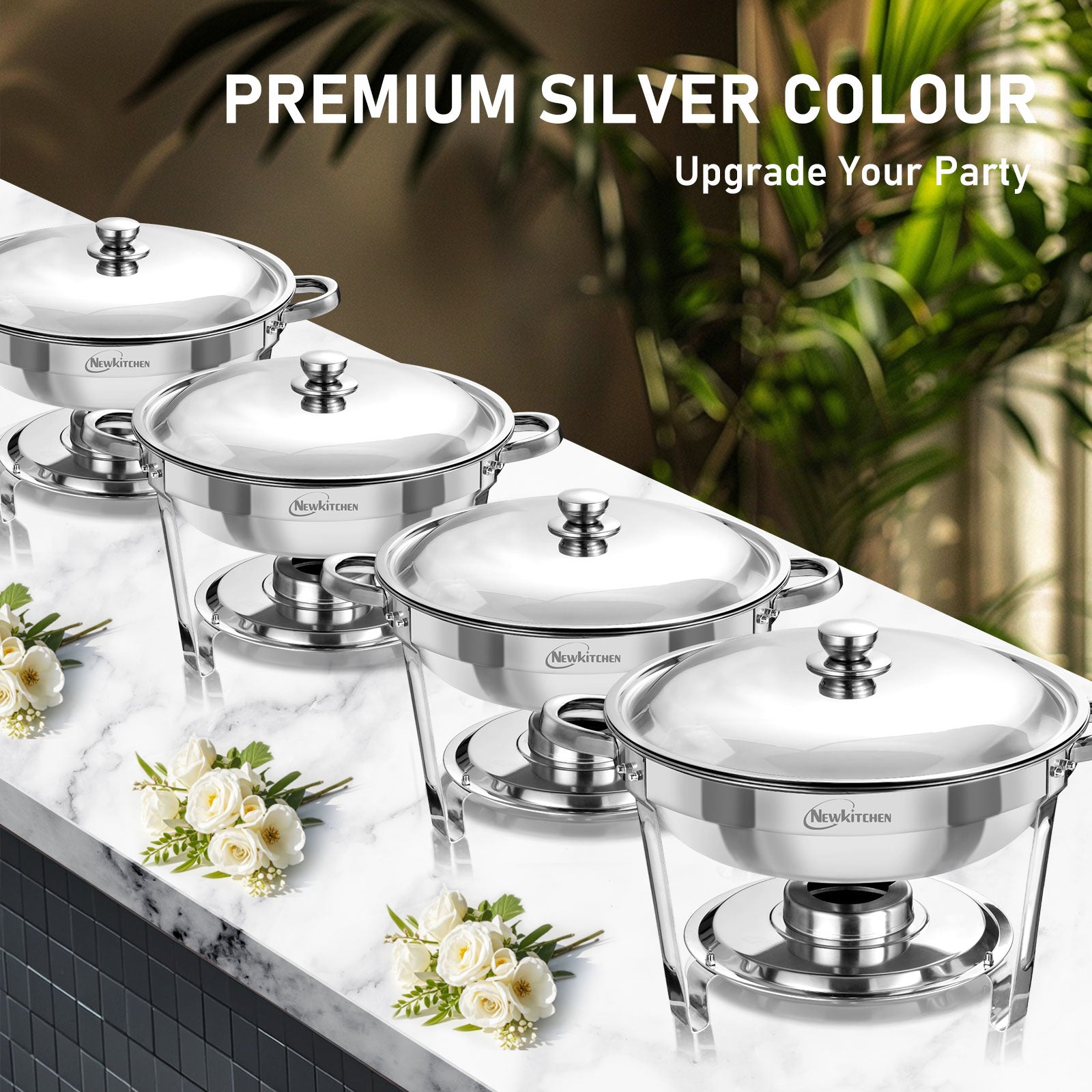 Ember Curve Chafing Dish Set | 5 Quarts stainless steel Lid