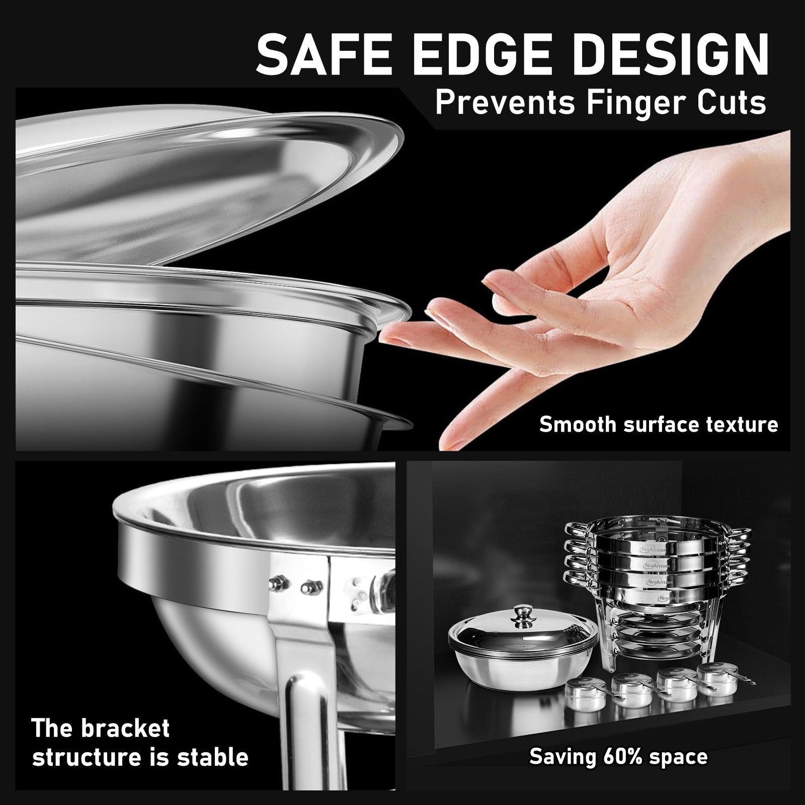 Ember Curve Chafing Dish Set | 5 Quarts stainless steel Lid