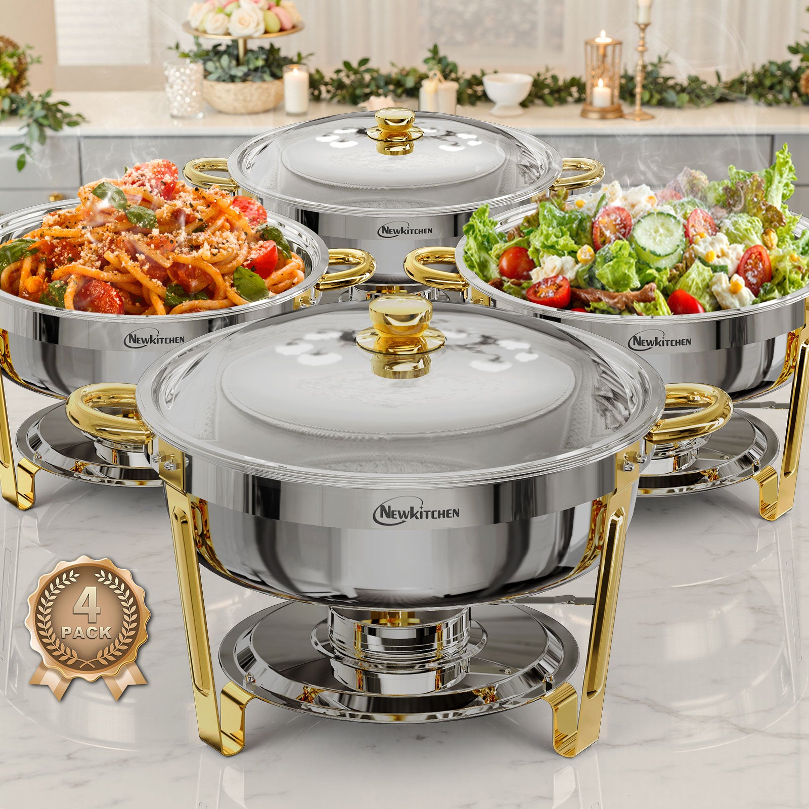 Ember Curve Chafing Dish Set Semi Golden | 6 Quarts