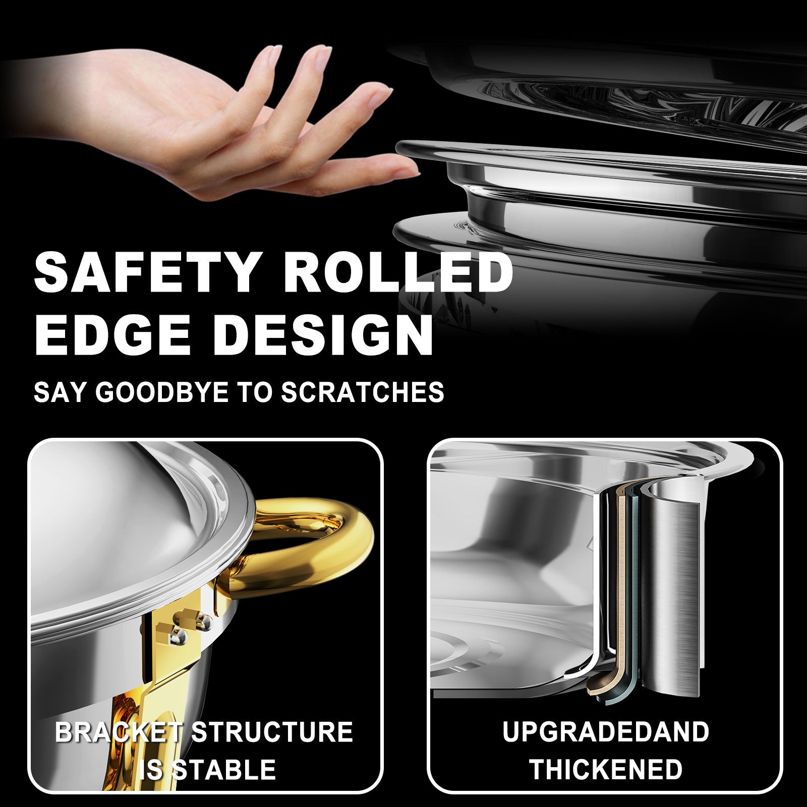 Ember Curve Chafing Dish Set Semi Golden | 6 Quarts