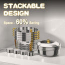 Ember Curve Chafing Dish Set Semi Golden | 6 Quarts