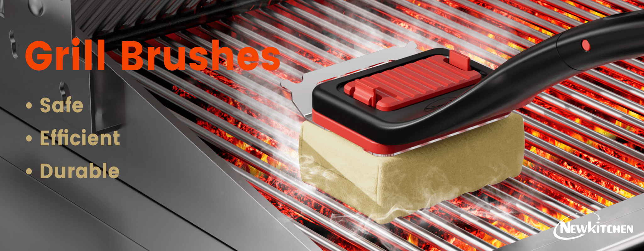 grill brushes steam